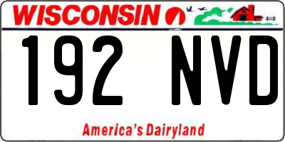 WI license plate 192NVD