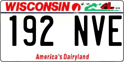 WI license plate 192NVE