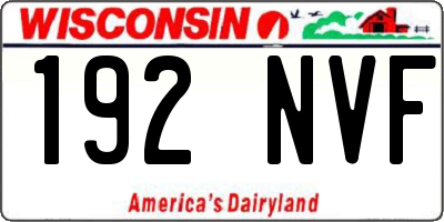 WI license plate 192NVF