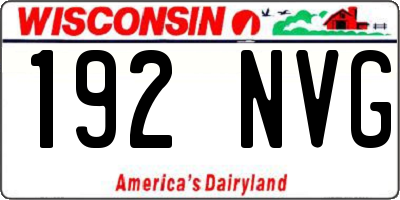 WI license plate 192NVG