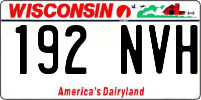 WI license plate 192NVH