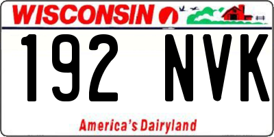WI license plate 192NVK