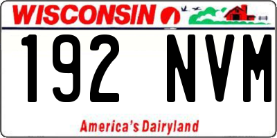 WI license plate 192NVM