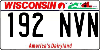 WI license plate 192NVN