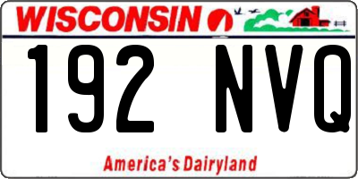 WI license plate 192NVQ