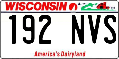 WI license plate 192NVS
