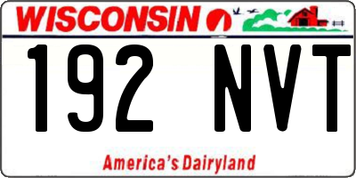 WI license plate 192NVT