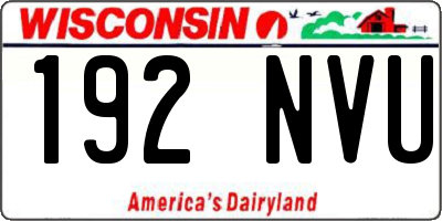 WI license plate 192NVU