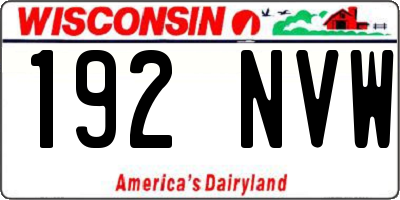 WI license plate 192NVW