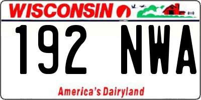 WI license plate 192NWA