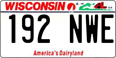 WI license plate 192NWE