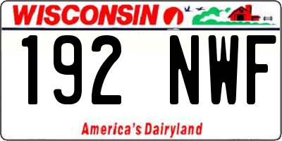 WI license plate 192NWF