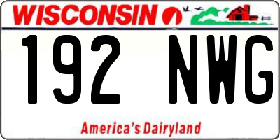 WI license plate 192NWG