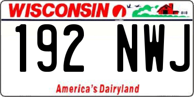 WI license plate 192NWJ
