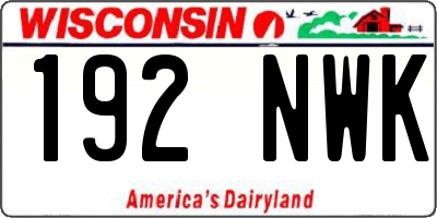 WI license plate 192NWK