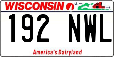 WI license plate 192NWL