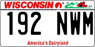 WI license plate 192NWM