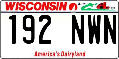 WI license plate 192NWN