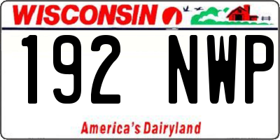 WI license plate 192NWP