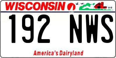 WI license plate 192NWS