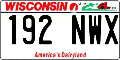 WI license plate 192NWX