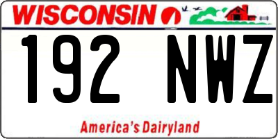 WI license plate 192NWZ
