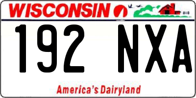 WI license plate 192NXA