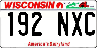 WI license plate 192NXC