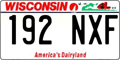 WI license plate 192NXF