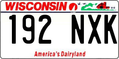WI license plate 192NXK