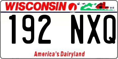 WI license plate 192NXQ