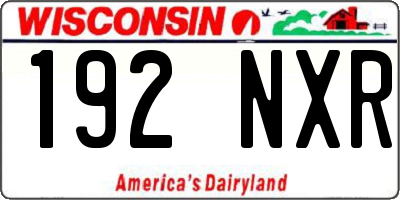 WI license plate 192NXR
