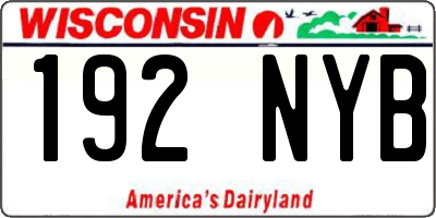 WI license plate 192NYB