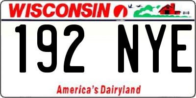 WI license plate 192NYE
