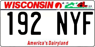 WI license plate 192NYF