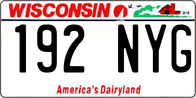 WI license plate 192NYG