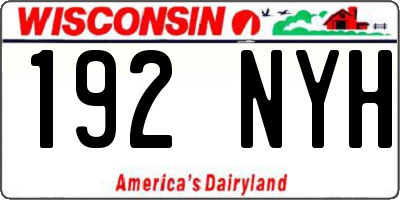 WI license plate 192NYH