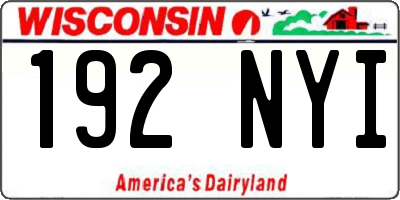 WI license plate 192NYI