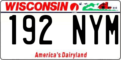 WI license plate 192NYM