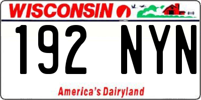 WI license plate 192NYN