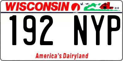 WI license plate 192NYP
