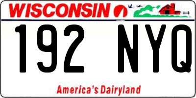 WI license plate 192NYQ