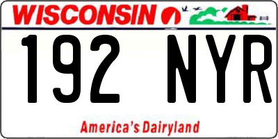 WI license plate 192NYR