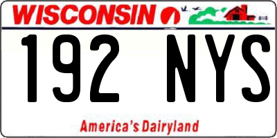 WI license plate 192NYS