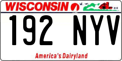 WI license plate 192NYV