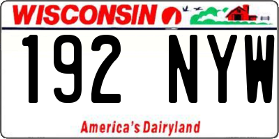 WI license plate 192NYW
