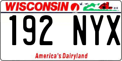 WI license plate 192NYX