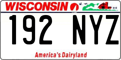 WI license plate 192NYZ