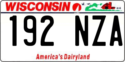 WI license plate 192NZA