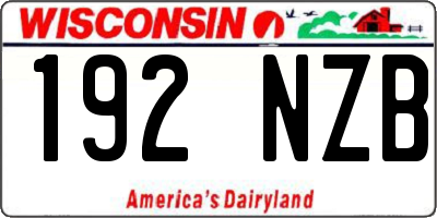 WI license plate 192NZB